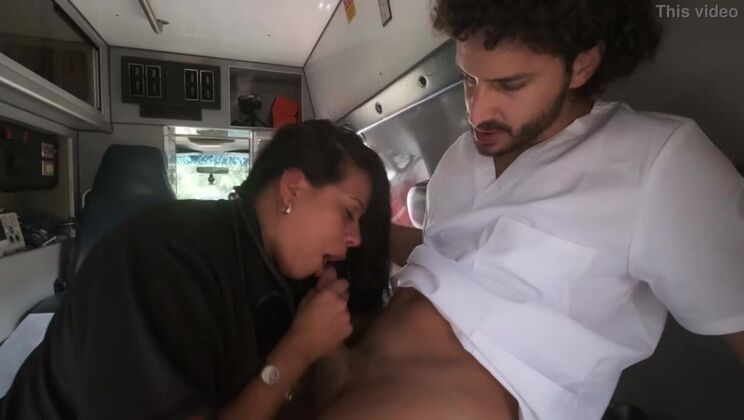My hot Latina EMT boss convinced me to fuck her in the ambulance