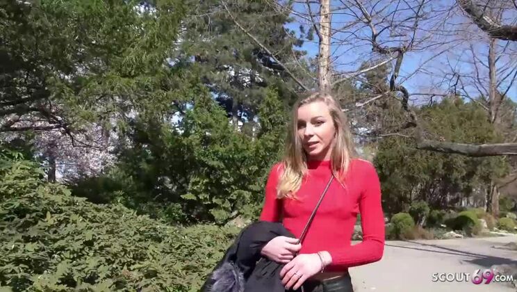 GERMAN SCOUT - Skinny College Teen Emily Seduce to Fuck