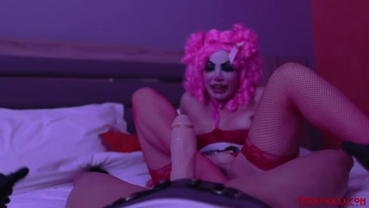 Clown girl savagely ass fucked and tormented by master