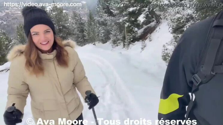 Ava Moore - Snowshoe Hike Turns Into Snow Exhibit Fuck, I swallow all the cum - PORN VLOG