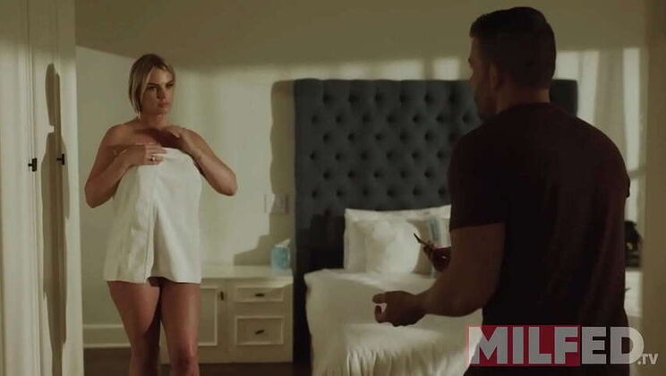 Steamy Step-MILF Chase Enchants Step-Son-in-Law with Lingerie and Blowjob