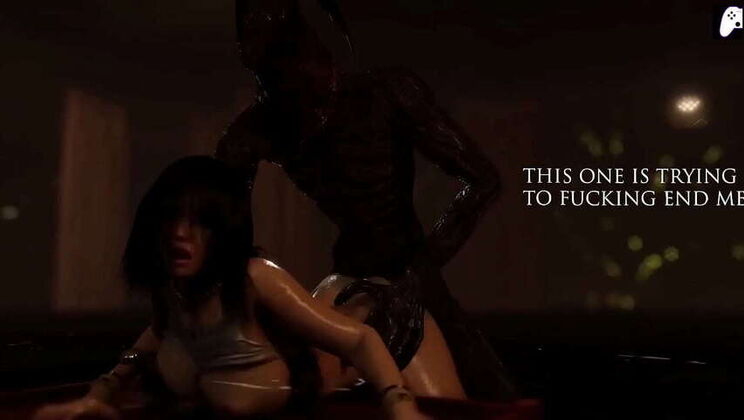 (4K - Love Wolf) Big-titted teen has a wild ride with a giant-cocked monster and loves every moment of it | Hentai 3D