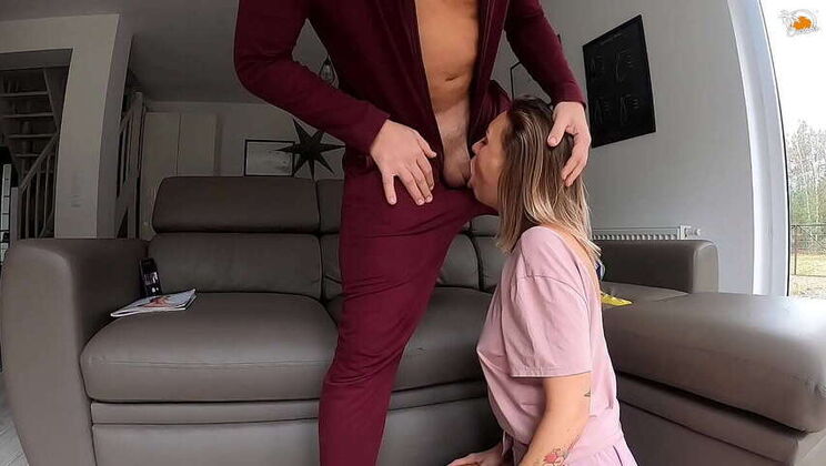 Husband Examines Wife's Deep Throat Skills in Hardcore Encounter