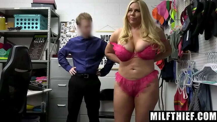 Curvaceous MILF Karen Fisher Punished by a Young Officer for Shoplifting - Hot Mom Caught
