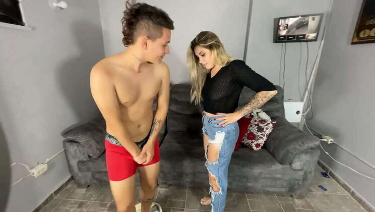 Sara Blonde: Wet Domination of Her Sissy Stepbrother
