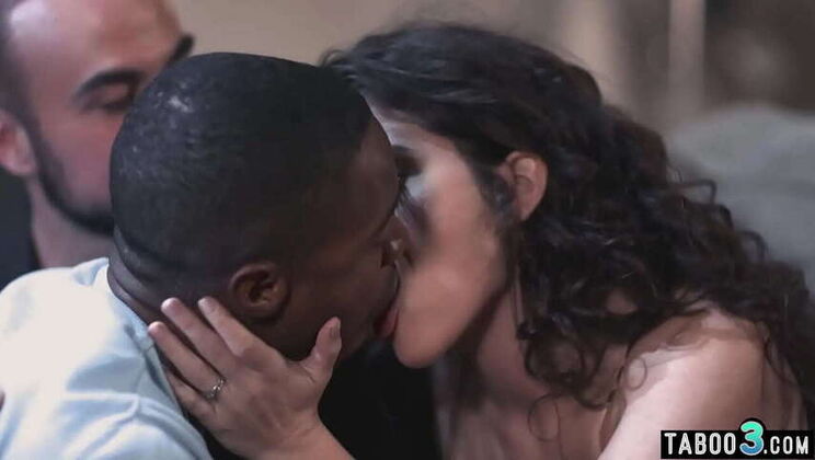 Skinny Spouse Victoria Voxx and Her Bisexual Partner Share a Huge Black Cock