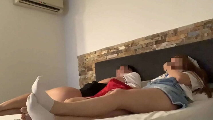 Girlfriends and a Movie Night Turns into a Steamy FFM Threesome
