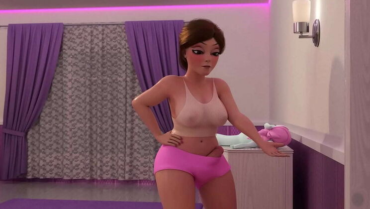 Sexy FUTA MILF Plays with Toy in 3D Anime Animation