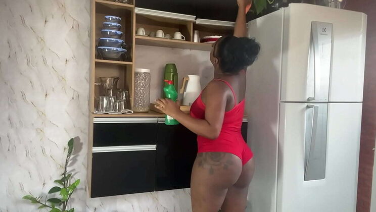 Husband Fucks Wife in Kitchen While She Cleans
