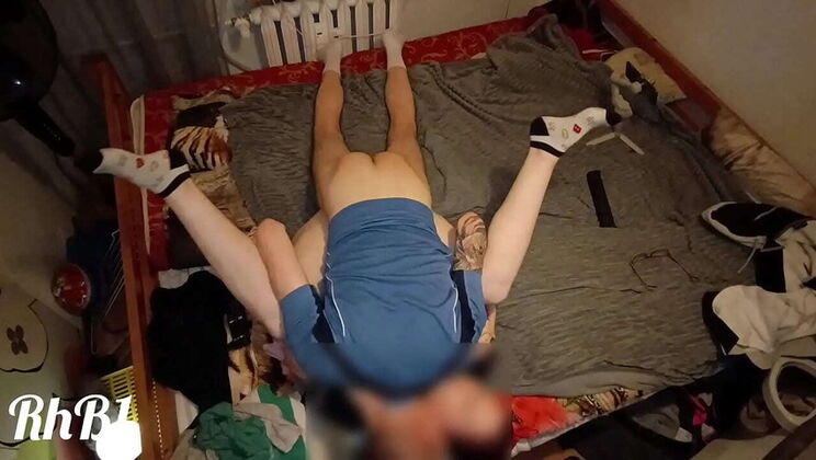 Redhead Teen Bunny Socks Missionary Legs Up Real Orgasm