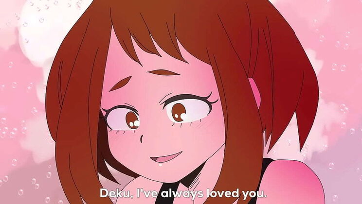Uraraka confesses her love to Midoriya and gets hardcore anime sex