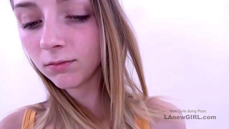 Blonde 21yo Model Gets Fucked Hard in Casting Audition - Closeup Pussy Action