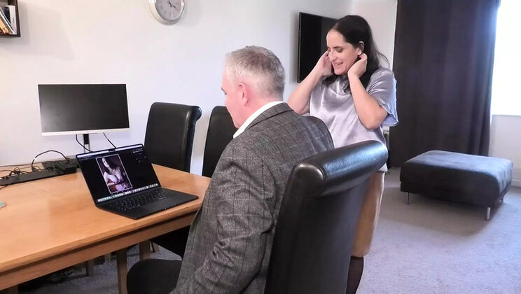 British MILF Boss Fucks Employee Doggy Style After Catching Him Watching Porn
