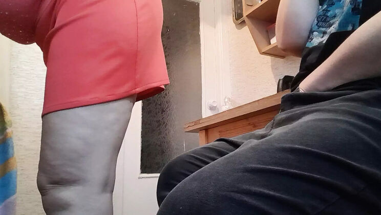 Step Mom Catches Me Masturbating in Kitchen with Clothes On - Lesbian Candys