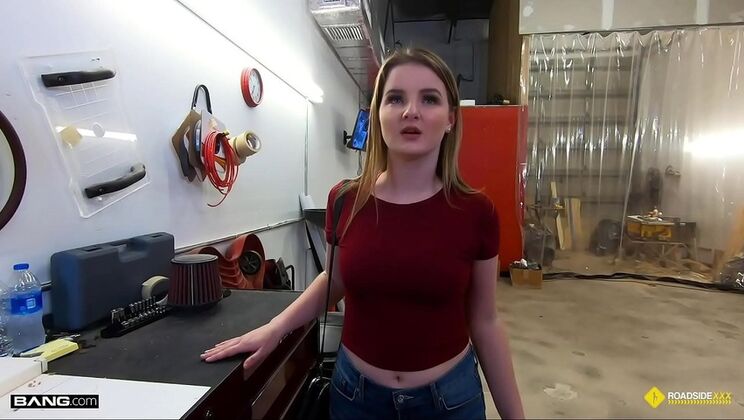 Busty Blonde Fucks Mechanic in Garage to Pay Car Bill - Big Cock POV