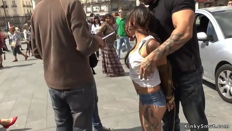 Petite Spanish Teen Public Disgrace: Hardcore BDSM Outdoors