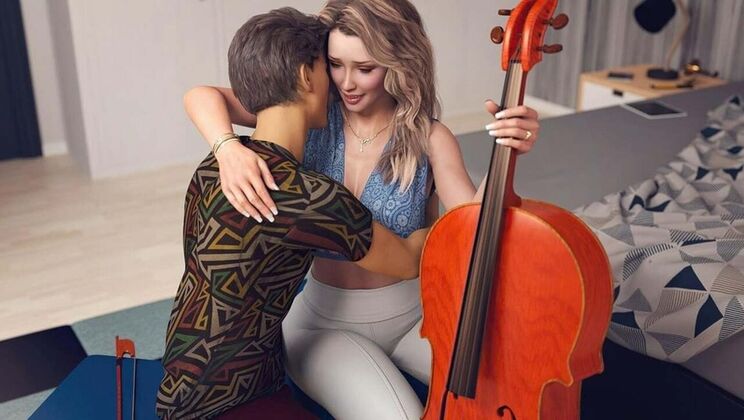 Hot American Wife and Stepmother Fuck for Cello Lessons - HD 3D Porn