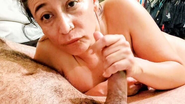 Hairy Mature MILF Sucks Small Cock and Swallows Cum in Homemade 4K Video