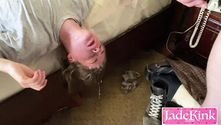 Desperate Wife Sucks BBC Hardcore in Hotel Room - Sloppy Deepthroat & Facial Cumshot