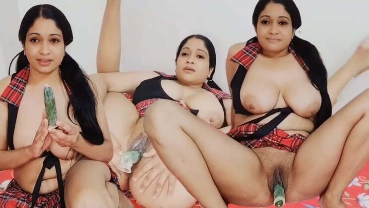Desi Indian School Girl Yourdidipriya Fingering Her Tight Pussy with Big Cucumber - Hindi Audio Masturbation