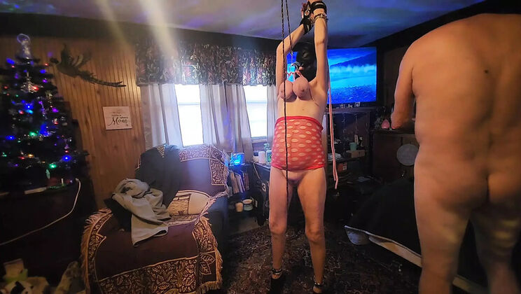 Big Tit MILF Hanged by Her Tits and Whipped Hard - Rough BDSM Punishment