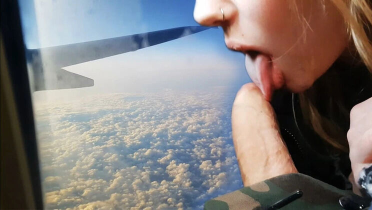 Blonde Teen Nikolas Shows Her Big Natural Tits & Sucks Cock in Public Airplane Sex