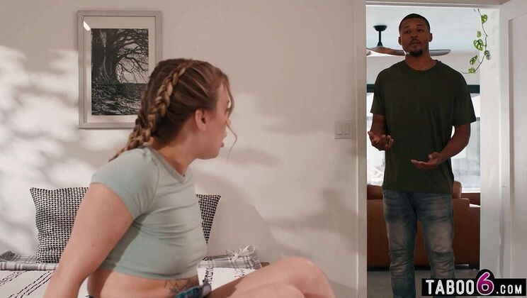 Blonde babe Anna Claire Clouds gets caught taking big black cock doggystyle
