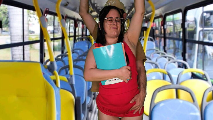 Hot Latina Teen Groped on Bus - Public Handjob & Big Cock Fun