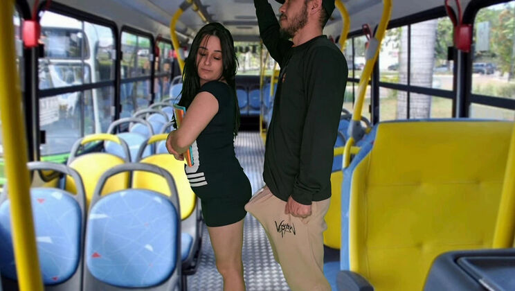 Busty Latina student Jennyferpimenta gets fucked hard on public bus - uncensored 4k