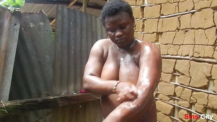 Nigerian Step Mom Caught Me Spying in Bathroom - Outdoor Doggystyle Fun