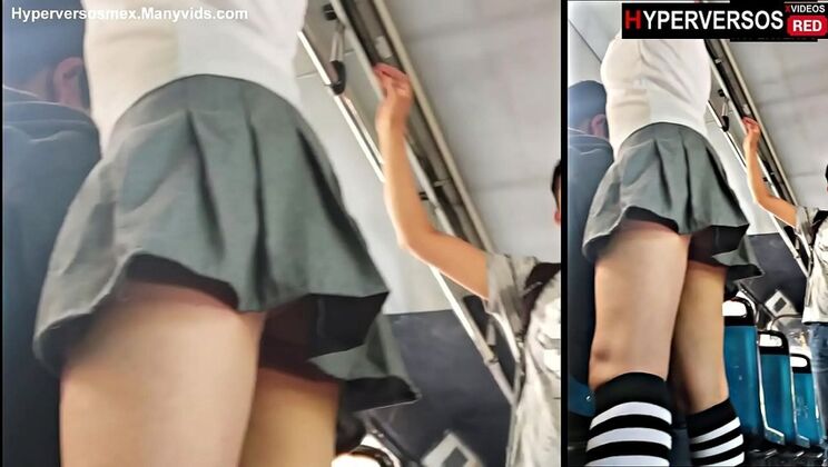 Hot Mexicana colegiala gets her tight pussy rubbed in the metro truck