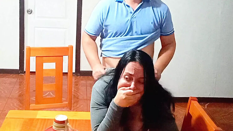 BBW Stepmom Surprised with Morning Sex on Dining Table - Hardcore Amateur Fuck