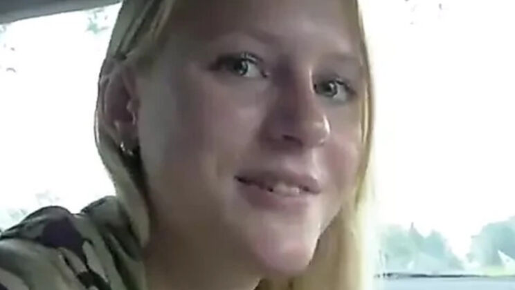 Hot Blonde German Babe Gives Dirty Blowjob in Car