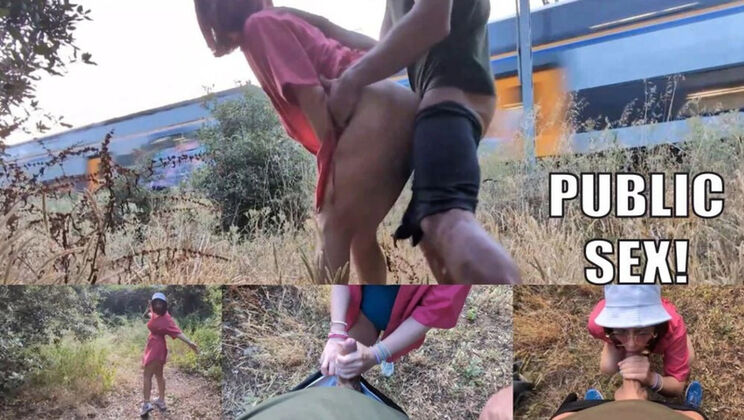 Redhead MILF Gets Fucked by Stranger on Train - Public Risky Sex & Cumshot