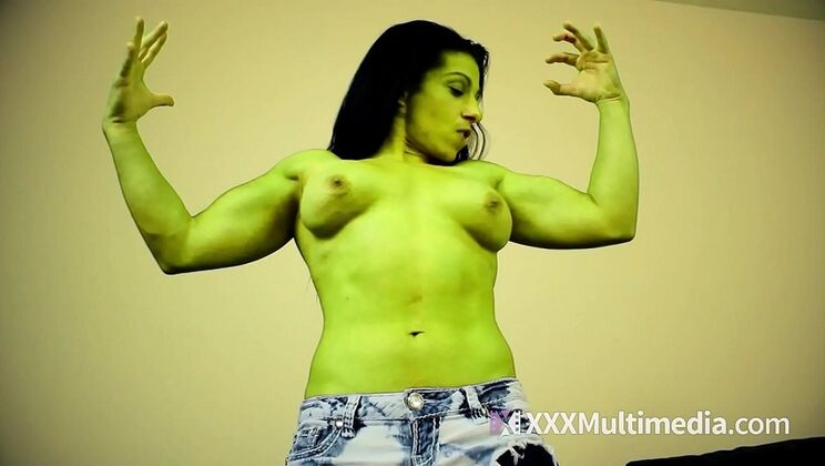 Alexis Rain Turns Into She Hulk - Big Tits & Muscles Grow Fast!