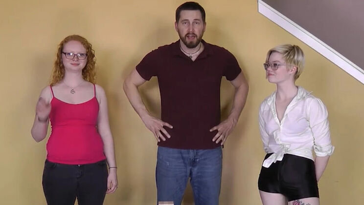 Blonde Teens Lose Strip Game & Get Cursed - Threesome BJ with Glasses