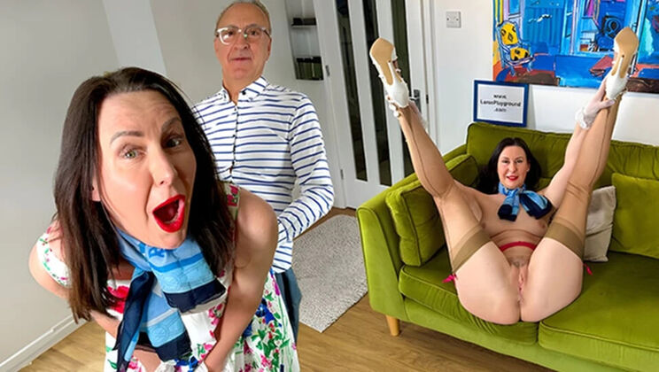 British MILF Turns Slut on Couch - POV Sex with Big Tits Wife at LarasPlayground