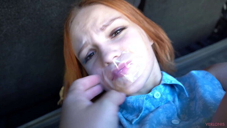 Amateur Blowjob in Woods - Justin Fucks Tied Up Cutie & Cums in Mouth