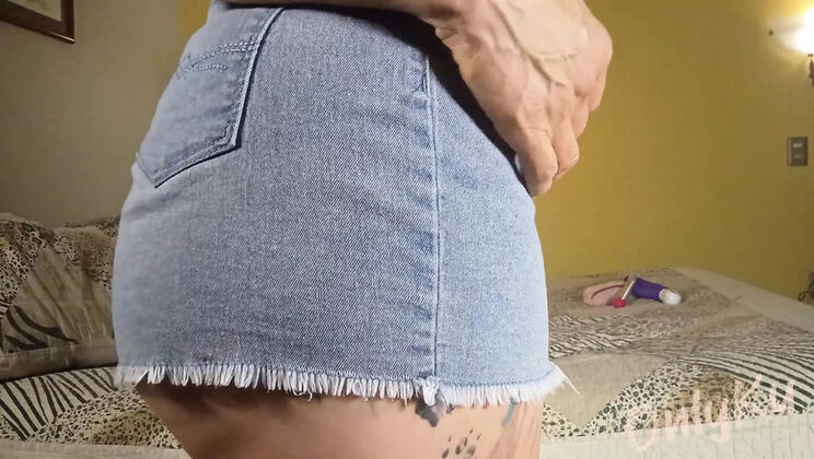 Hot Latina MILF Strips & Squirts in Black Lingerie - Solo Masturbation Orgasm