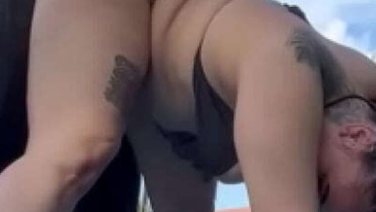 Big Booty Homemade Thot Fucks Outside with Homie's Babymama - Interracial Fun