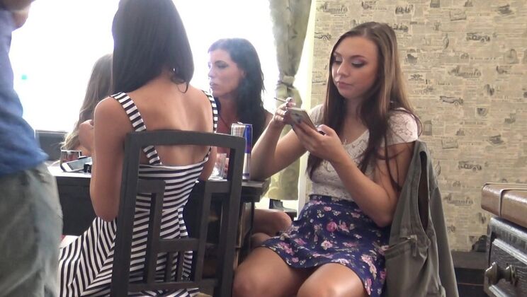 4 Sexy Girls Flashing No Panties Upskirt & Wedgie Fun