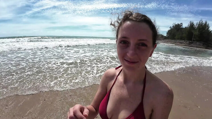 SkinnyWithAHugeDick fucks ScottishSweetie hard doggy style after relaxing beach day