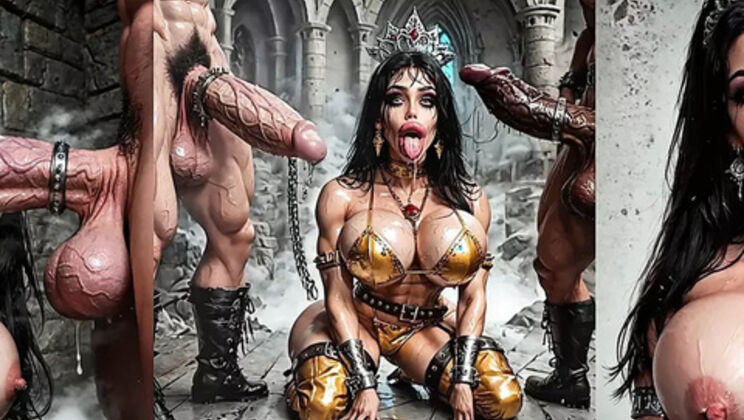 Mia Latina AI Babe Dungeon Gangbang Teaser - Big Tits, Big Ass, Monster Cock Fuck