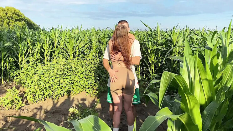 JuliaSayNo Hardcore Public Fuck: Rough Doggy Style with Hot Teen Babe in Corn Field