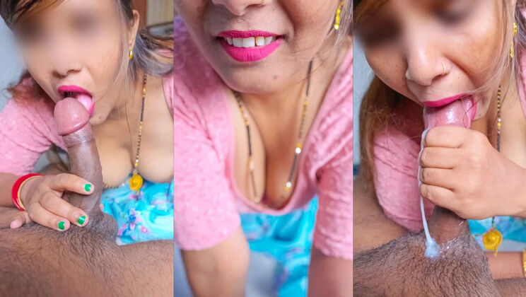 Delhi Hot Wife Pinki Cute Real Blowjob - Accidentally Cum in Mouth & Swallowing Enjoyment