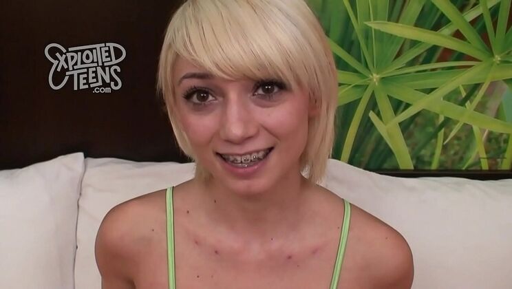 POV: Petite Teen Moretta Cox with Braces Gives Blowjob to Big Cock