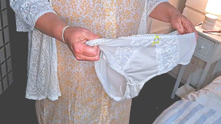 Granny Creams Her Hairy Bush While Thinking Of Your Cock - BBW MILF With Big Tits