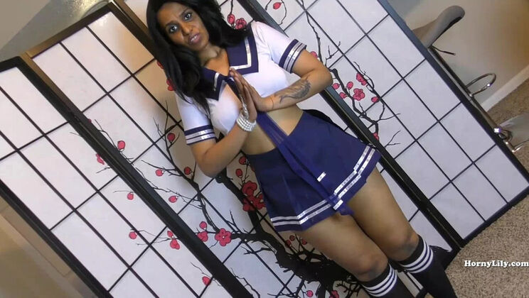 Horny Lily Indian College Girl Fucks Teacher in Uniform - Big Tits Teen Blowjob HD