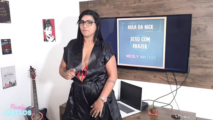 Naughty Teacher Nicoly Mattos Teaches Anal Sex Lesson in Doggy Style