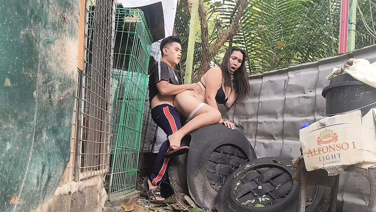 Pinay MILF Cheats on Husband with His Friend - Public Farm Fuck & Restroom Sex
